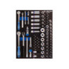 Evawave-tray met 1/4" en 3/8" metrische sockets en accessoires