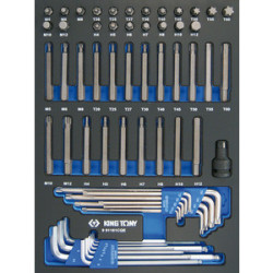 Vassoio delle chiavi maschio Evawave a 6 punti. Torx & Bits - 61 pezzi - 991161CQE