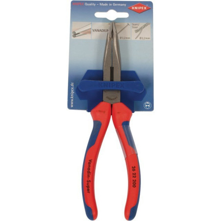 Schuine halfronde kniptang met een lengte van 200 mm