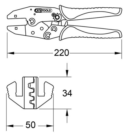 QUETSCHZANGE FÜR DEUTSCH DT- UND DTM-STECKER KS TOOLS