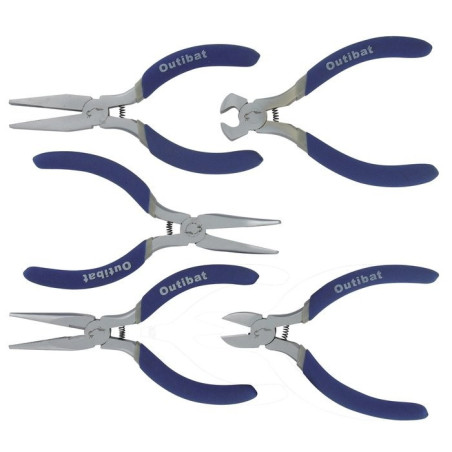 Lot 5 mini pinces Outibat - Longueur 112 mm