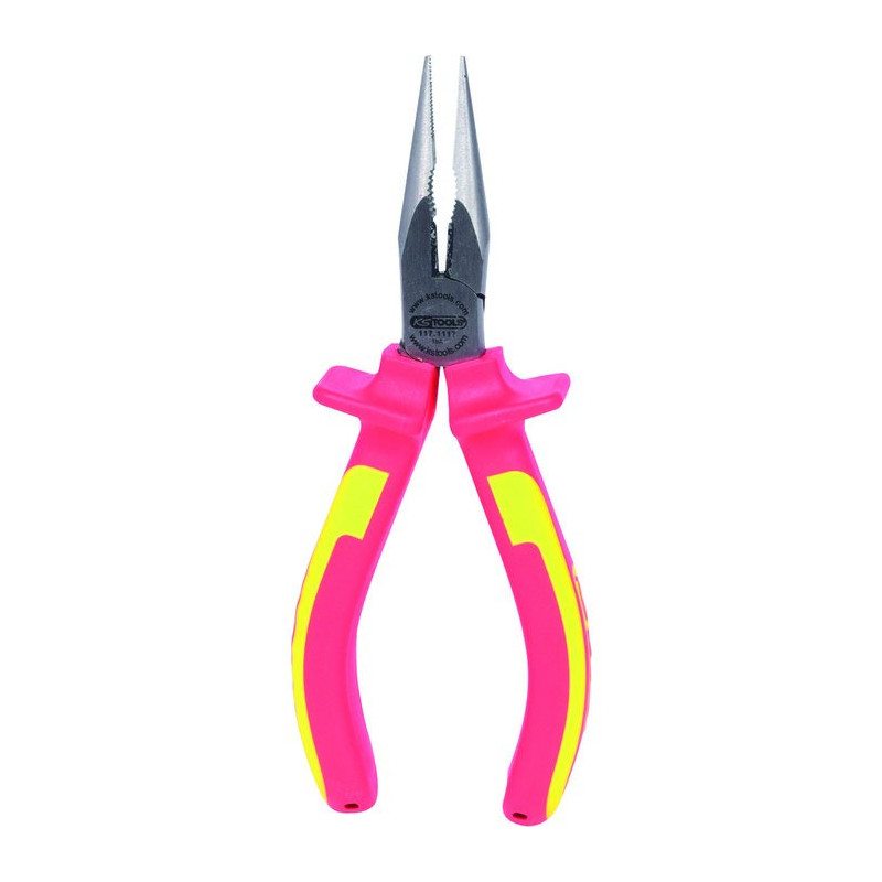 Pinze a muso dritto e mezza rotonda isolate - KStools - Manico a due componenti - L.165 mm