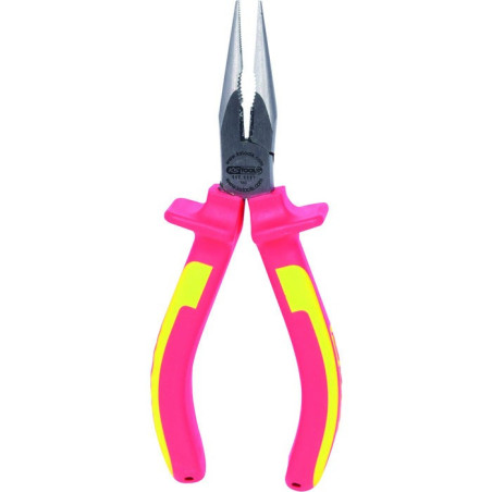 Pinze a muso dritto e mezza rotonda isolate - KStools - Manico a due componenti - L.165 mm