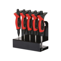 ASFILATORI A PERNO LUCIDATI CON MANICO BIMATERIALE KS TOOLS DISPLAY DA PARETE A 5 PEZZI