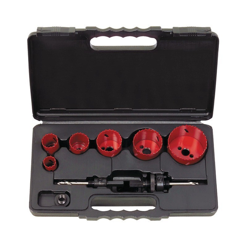 SEGHE A TALPA 22-68 MM + 2 MANDRINI SET DI 6 SEGHE KS TOOLS