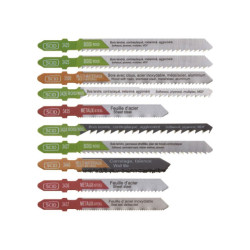 Variedad de 10 hojas de sierra cuadriguadora SCID T-hung - Cromo, Vanadio y HSS