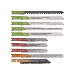 Assortiment 10 lames de scie sauteuse accroche en U SCID - Chrome vanadium et HSS