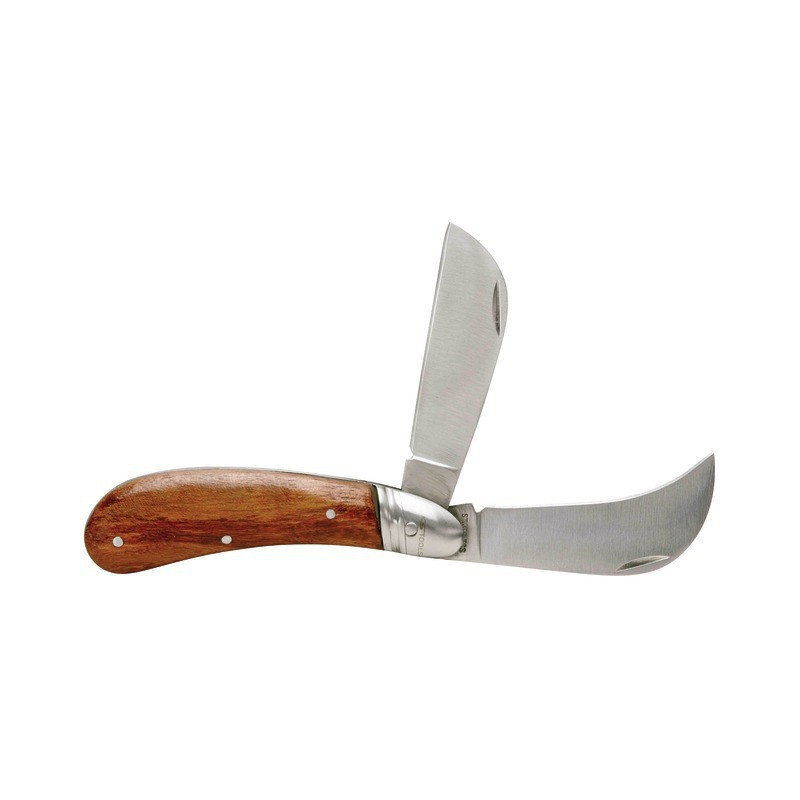 Cuchillo de electricista, 1 cuchillo de podar y 1 hoja recta, mango de madera y seguro