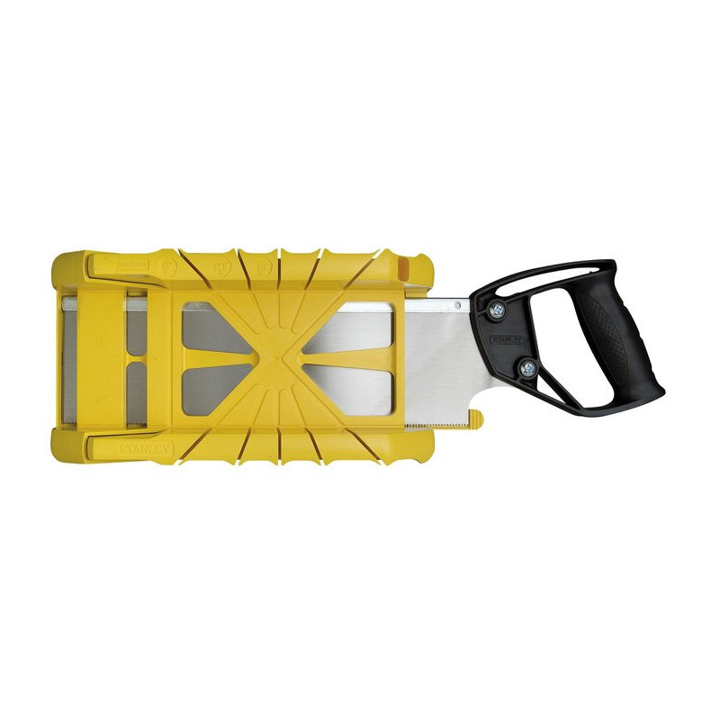 Caja cortadora de plástico Stanley + Sierra trasera - Longitud 350 mm