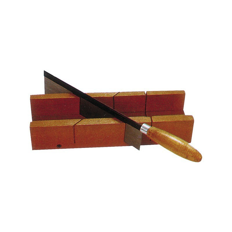 BOITE A ONGLET BOIS AVEC SCIE A DOS 300 MM