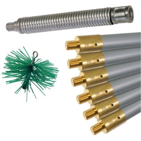 SERVIZIO PER LO SPAZZACAMINI Ø 200 MM 8 PEZZI UTENSILI KS