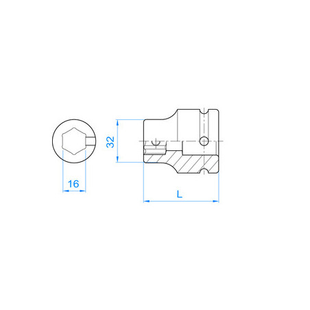 3/4" (19,05 mm) Stoßbit-Adapter - 609616M