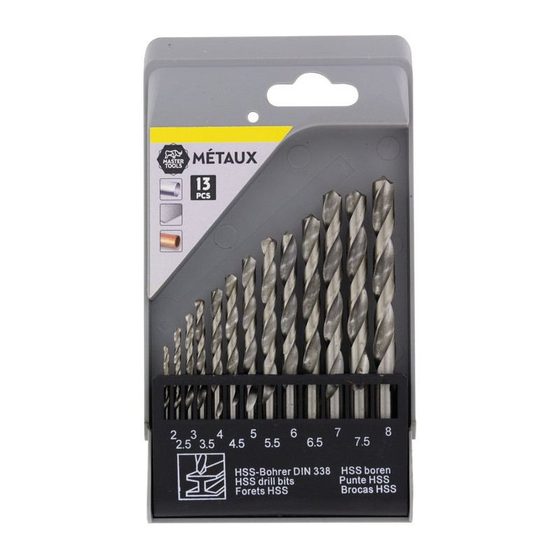 Coffret foret métaux standard Master Tools - 13 pièces