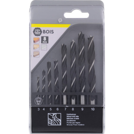Coffret mèches bois Master Tools - 8 pièces