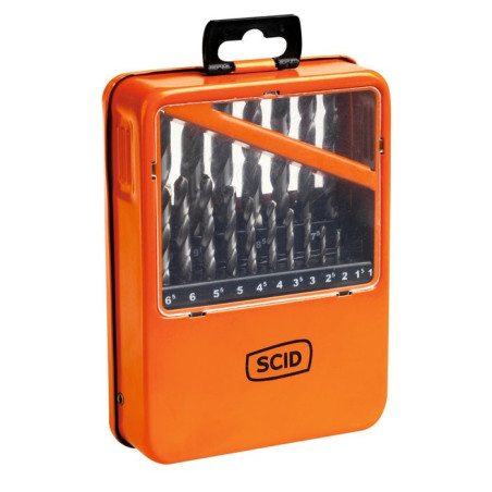 Juego de taladro metálico HSS din 338 SCID - 19 piezas - de 1 a 10 mm