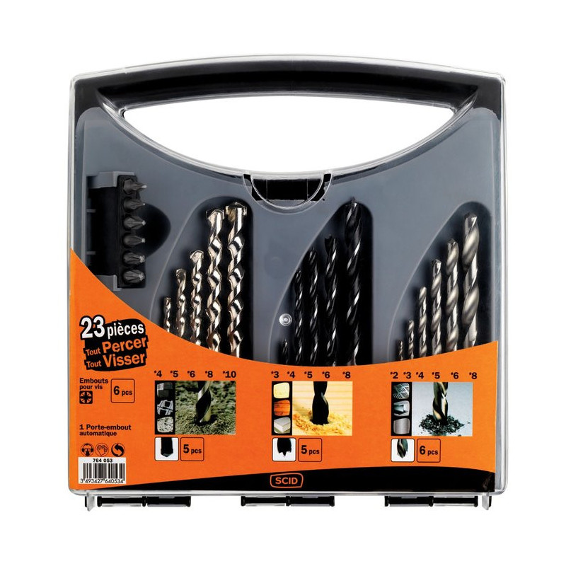 Coffret tout percer tout visser SCID - 23 pièces