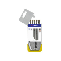 Juego de taladro de carburo de hormigón para uso frecuente - Tivoly - 5 brocas - Ø 4 a 10 mm