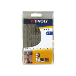 Zware hardmetalen betonboorset - Tivoly - 8 boorpunten - Ø 3 tot 10 mm