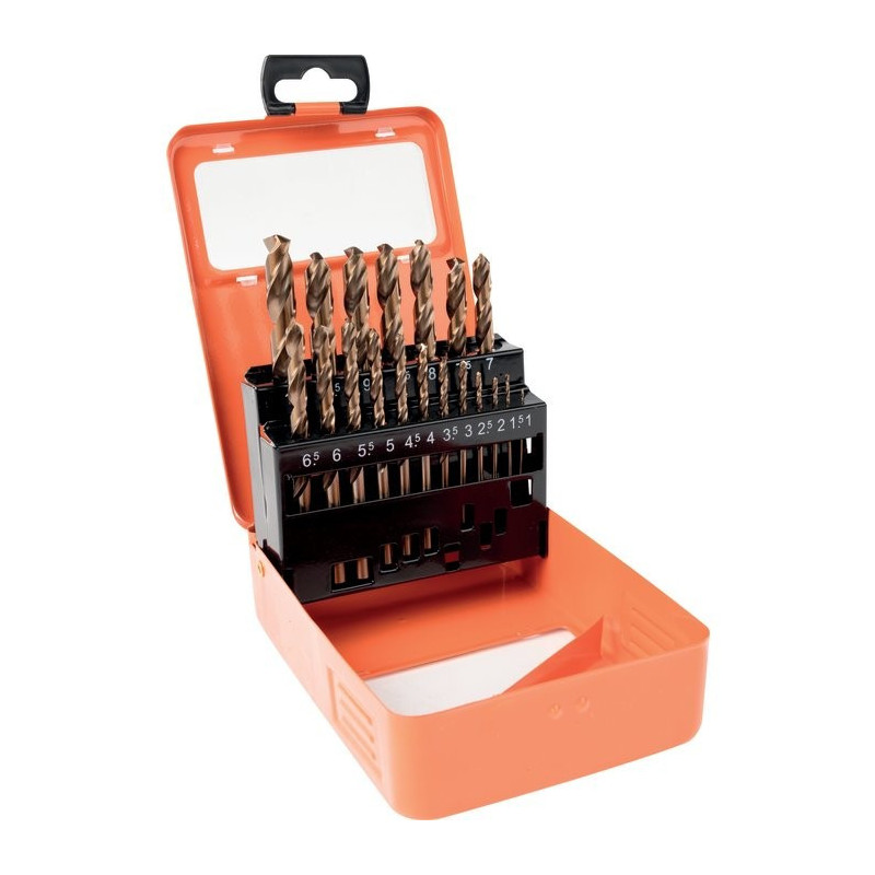 Set di trapani in metallo cobalto HSS - SCID - 19 pezzi - da 1 a 10 mm