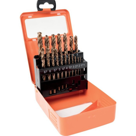 Coffret foret métaux HSS Cobalt - SCID - 19 pièces - De 1 à 10 mm