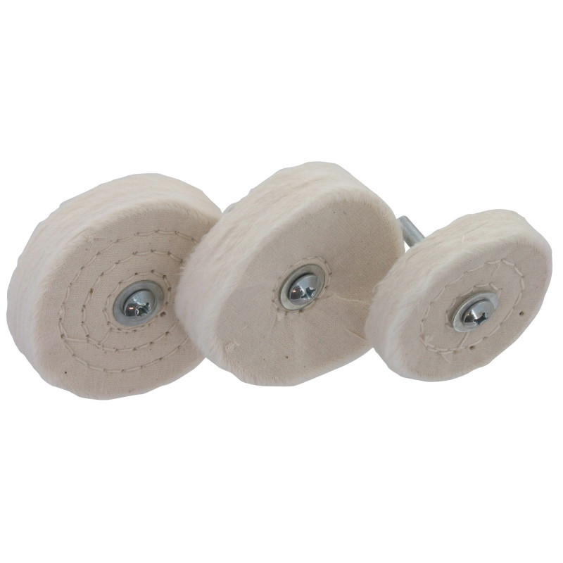 Set van 3 SCID katoenen cirkelborstels - Diameter 70 mm en 2 x 80 mm