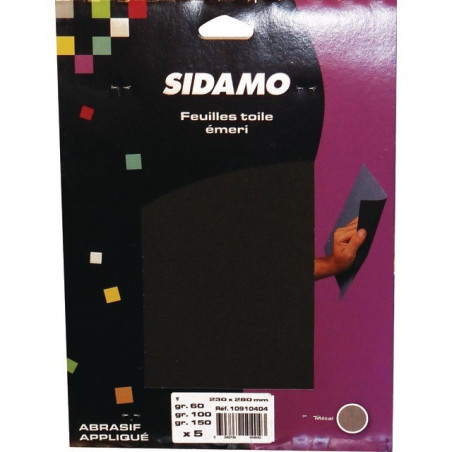 FOGLIO DI TELA EMERY 230X280 CONFEZIONI BLISTER DI GRANO ASSORTITO DA 5