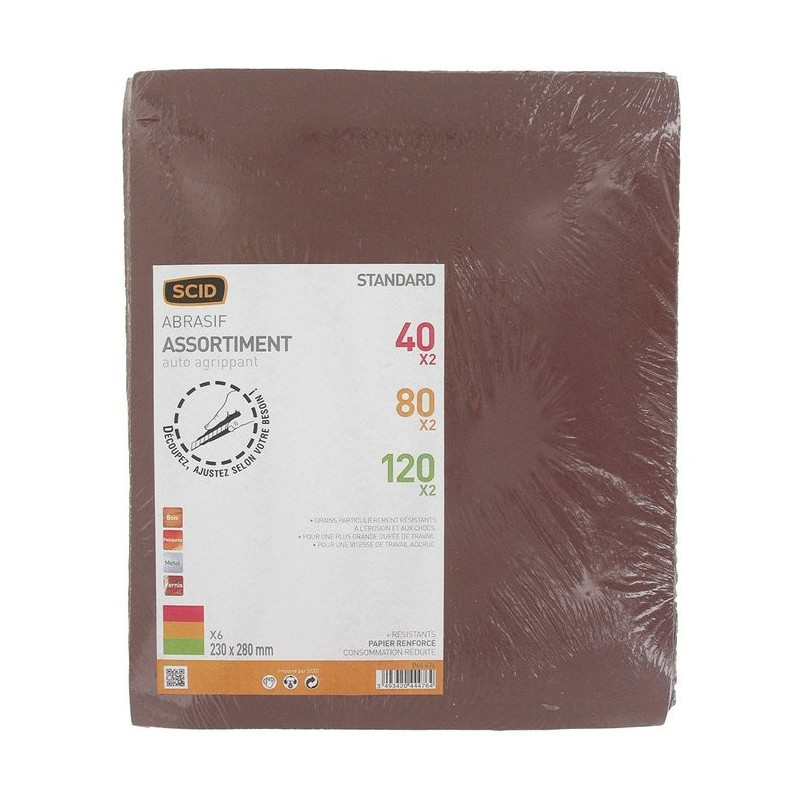 SCID Hook & Loop 230 x 280 mm Corindon Paper - Grana 40, 80, 120 - Venduta come 6