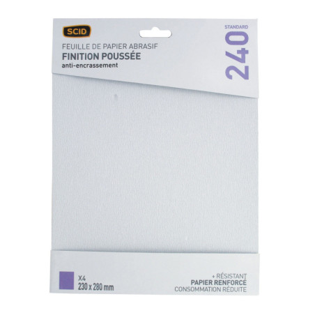 Papel de corindón antiincrustante SCID - Grano 80, 180, 240, 320 - Vendido por 4