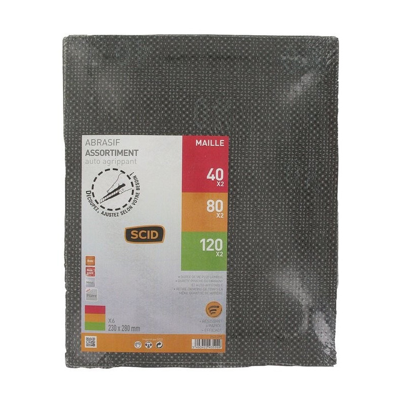 Foglio SCID a Gancio e Anello 230 x 280 mm - Grana 40 x 1 - 80 x 2 - 120 x 2 - Venduto come 5