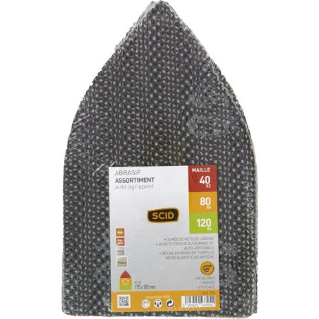 Almohadilla de malla de hierro de gancho y lazo 175 x 105 mm SCID - Grano 40 x 2 - 80 x 4 - 120 x 4 - Vendido por 10