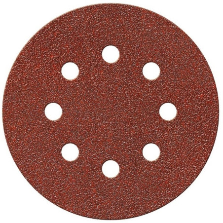 Disco a gancio e anello - SCID - Diametro 125 mm - 8 fori - Grana 40, 80, 120 - Venduto come 5