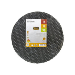 Disque maille - SCID - Diamètre 150 mm - auto-agrippant - Grain 40 x 2 - 80 x 4 - 120 x 4 - Vendu par 10
