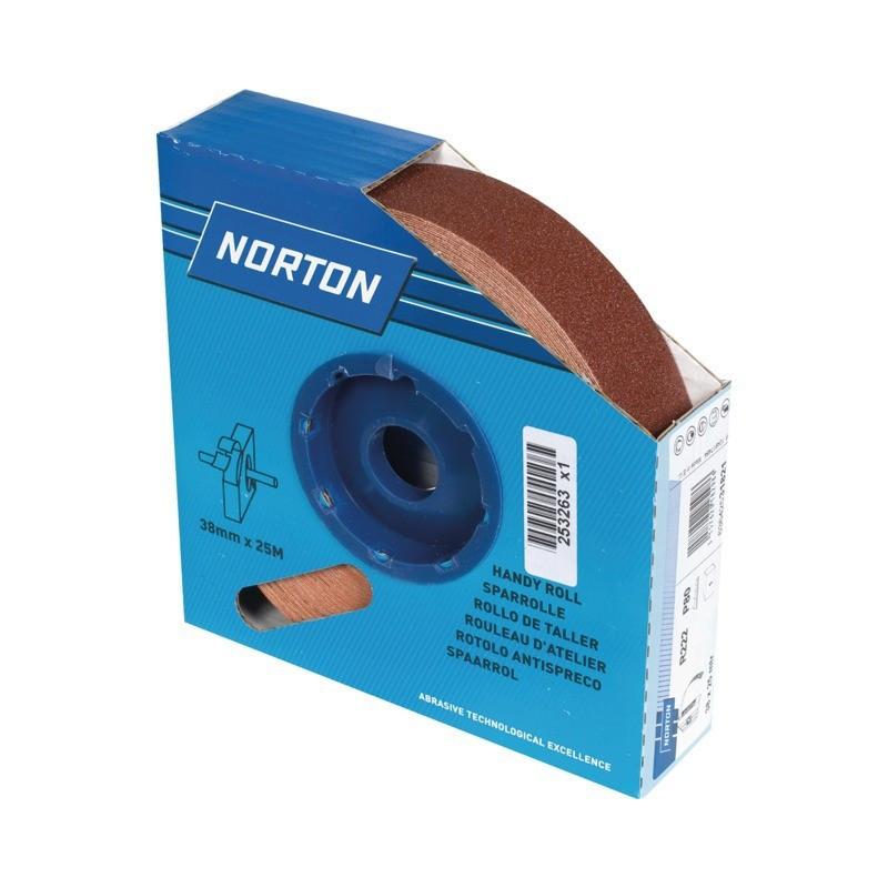 CORUNDUM CANVAS R222 38MMX25M GRADE 80 ROLL