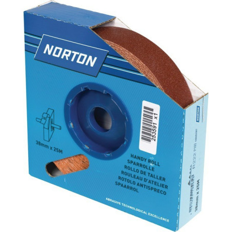 CORUNDUM CANVAS R222 38MMX25M GRADE 100 ROLL