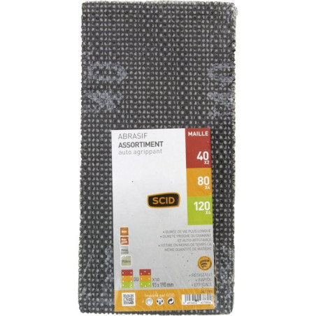 Pad a rete a gancio e anello - SCID - 93 x 190 mm - Grana 40 x 2 - 80 x 4 - 120 x 4 - Venduto a 10