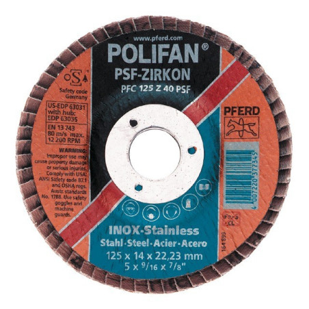 KUPPELFLÜGELSCHEIBE 125 MM KÖRNUNG 40 POLIFAN