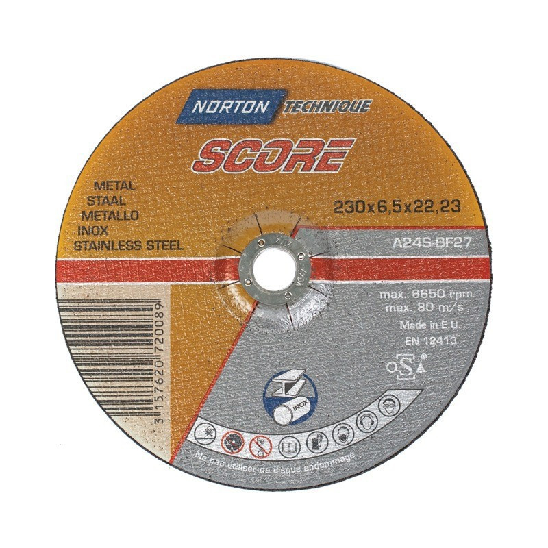 DISCO DI SBAVATURA IN METALLO/ACCIAIO INOSSIDABILE 230 X 6,5 X 22,2 MM PUNTATURA