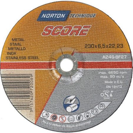 DISCO DI SBAVATURA IN METALLO/ACCIAIO INOSSIDABILE 230 X 6,5 X 22,2 MM PUNTATURA