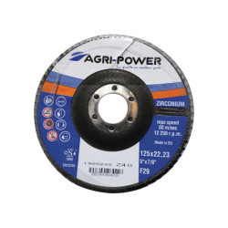 FLAP DISC 125X1 GR40 ZIRCONIUM AGRI-POWER