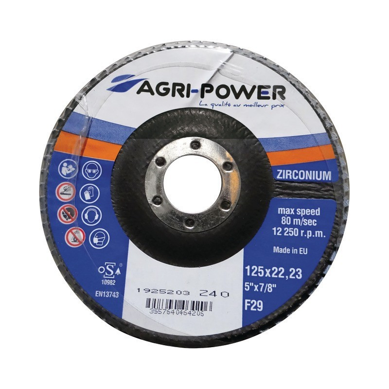 DISCO A ALETTA 125X1 GR40 ZIRCONIUM AGRI-POWER