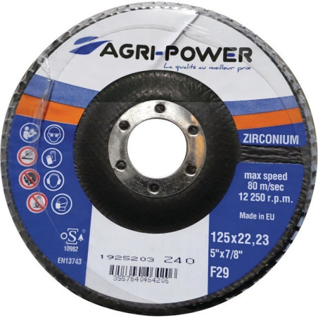 DISCO A ALETTA 125X1 GR40 ZIRCONIUM AGRI-POWER