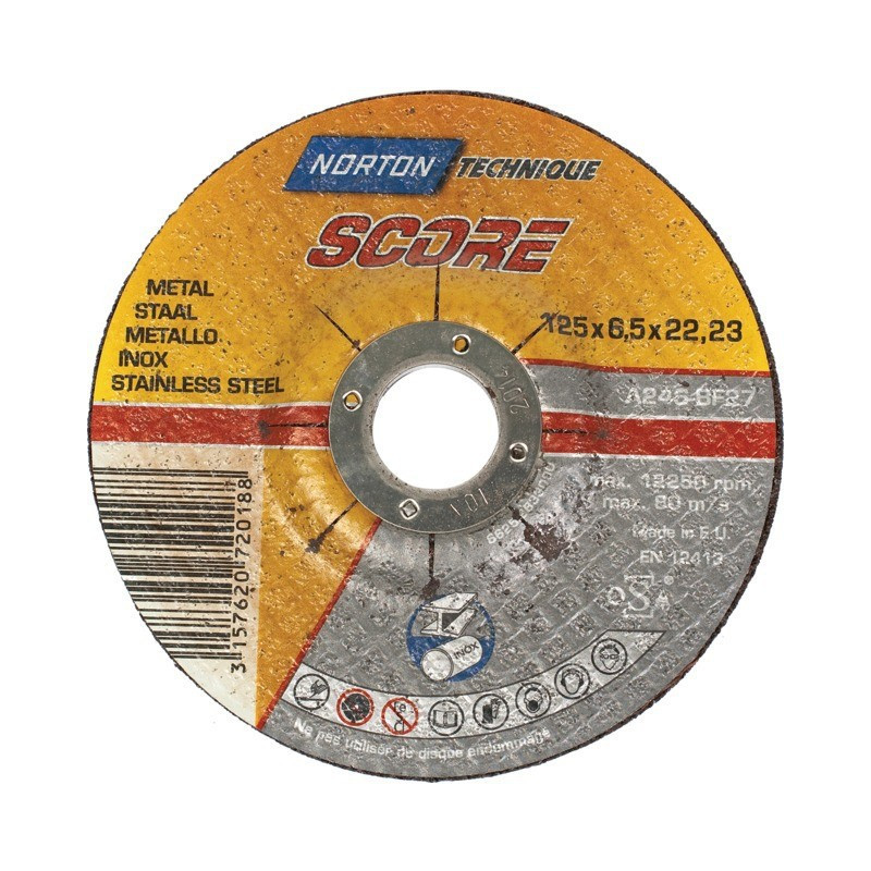 DISCO DE DESBARBADO METÁLICO/ACERO INOXIDABLE 115 X 6,5 X 22,2 MM PUNTUACIÓN