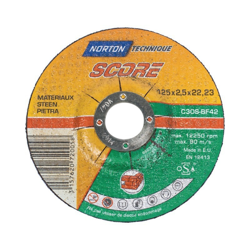 SNIJSCHIJFMATERIALEN 125 X 2,5 X 22,2 MM SCORE