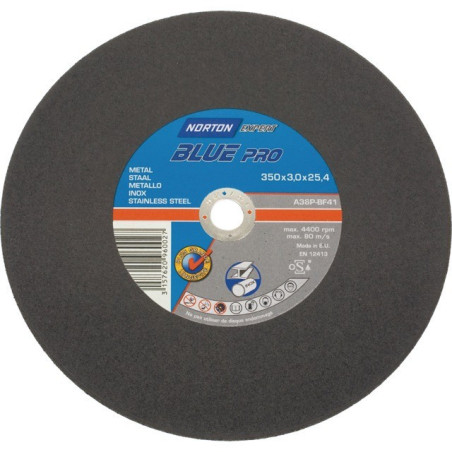 DISQUE À TRONÇONNER MÉTAL/INOX 350 X 3 X 25,4 MM BLUE PRO