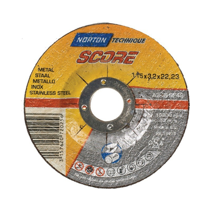 METAAL/ROESTVRIJ STAAL SNIJSCHIJF 115 X 3,2 X 22,2 MM SCORE