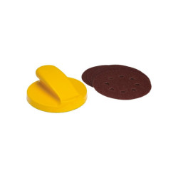 Cale de ponçage ronde - SCID - Avec 5 disques abrasifs auto-agrippant - Grain 40, 80 et 120