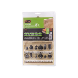 Coffret bois 12 fraises pour défonceuse SCID - Diamètre de queue 8 mm