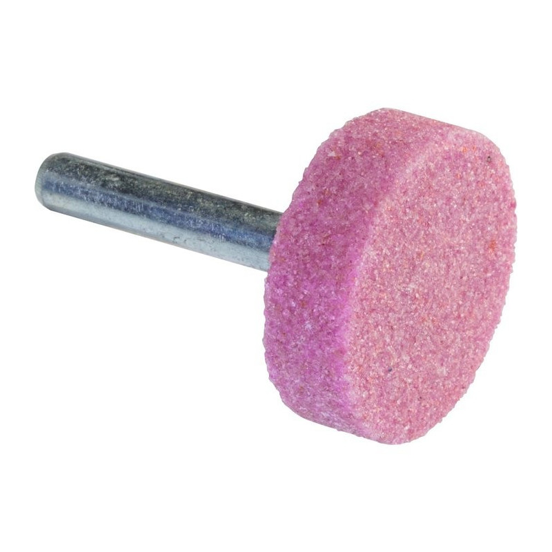 Meule sur tige au corindon rose SCID - Assiette - Diamètre 30 mm - Hauteur 10 mm
