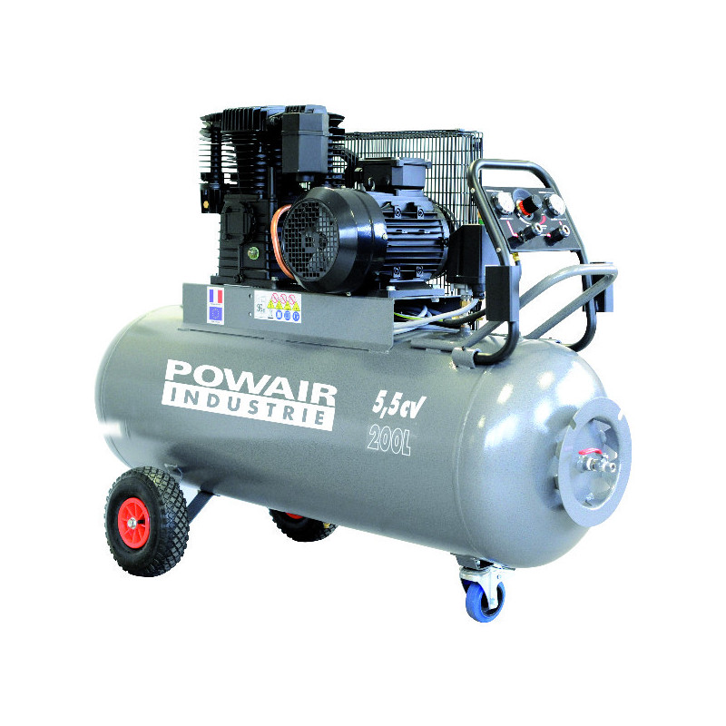 Compressor 5,5 pk 200 liter 35m³ 5,5 pk tweetraps tweecilinder eenheid 400 V