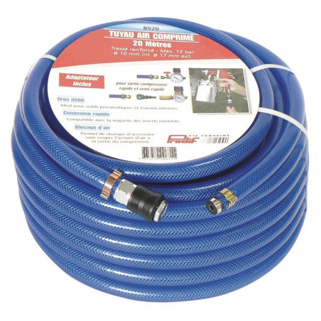 MANGUERA DE AIRE REFORZADA DE PVC 10X17 MM CON ACOPLAMIENTOS RÁPIDOS LG 20 M PRODIF